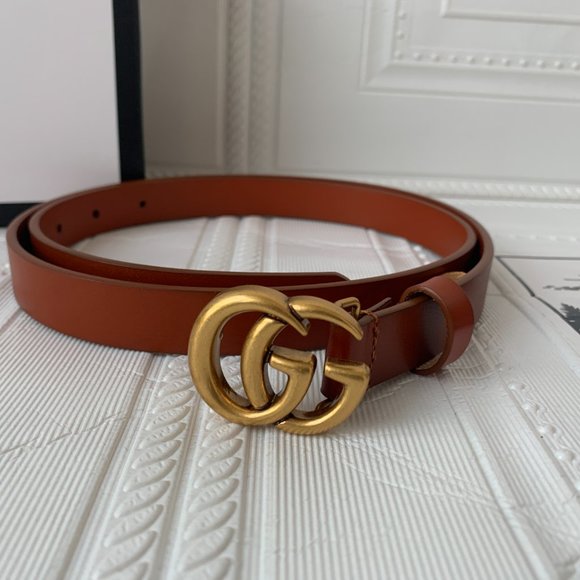 A Double G buckle belt made in our unfinished fade